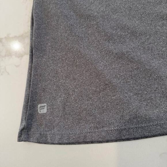 Fabletics Peplum Gray Athletic TankTop Lattice Strappy Back Womens Large Workout - Picture 3 of 6